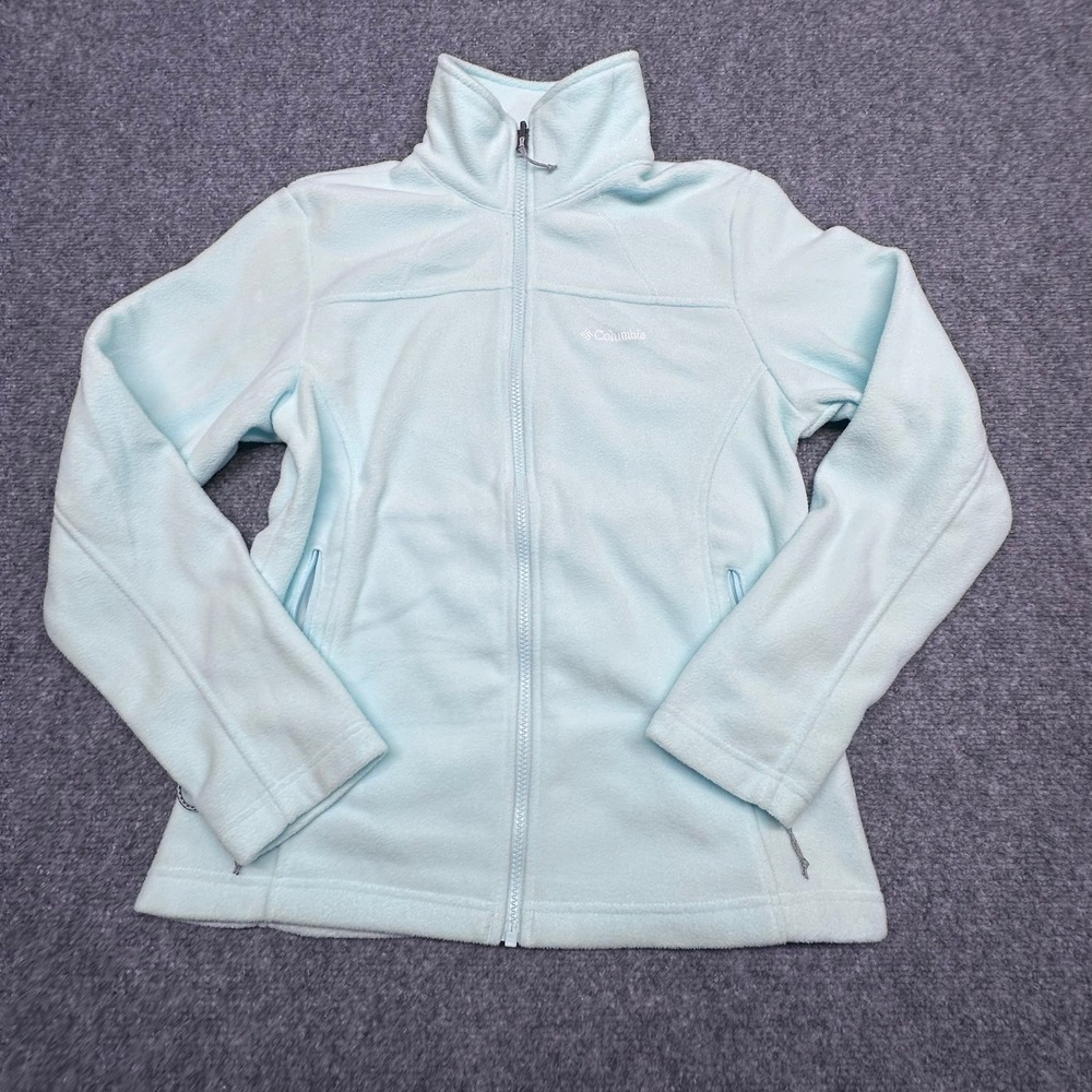 Columbia Interchange Fleece Jacket Womens Med. Mint Blue Polyester Full Zip EX